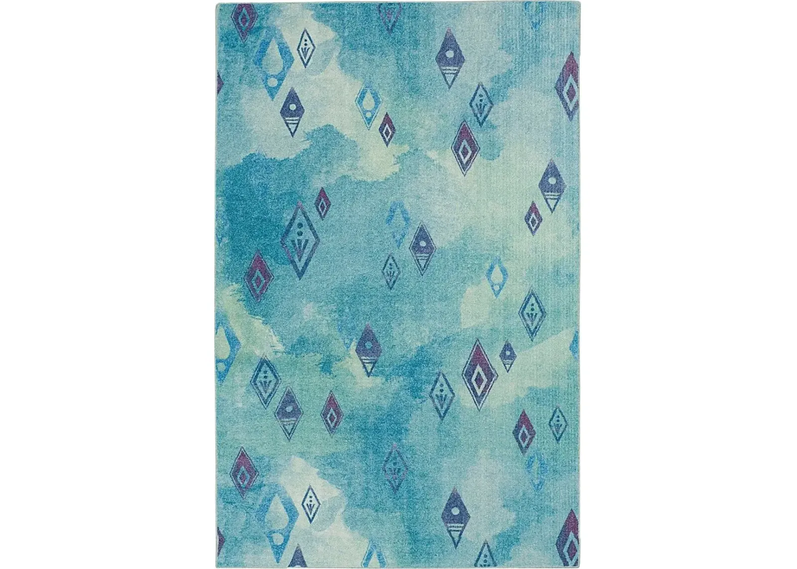 Kids Disney's Elemental Watercolor Blue 5' x 8' Rug