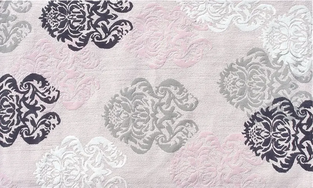 Kids Broccato Pink 3' x 5' Rug