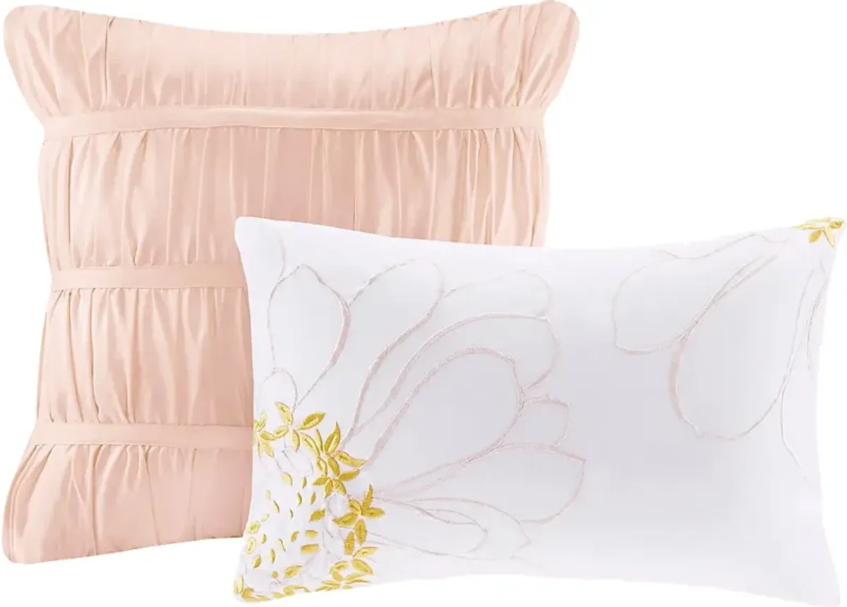 Kids Soft Waterfall Blush 5 Pc Full/Queen Comforter Set