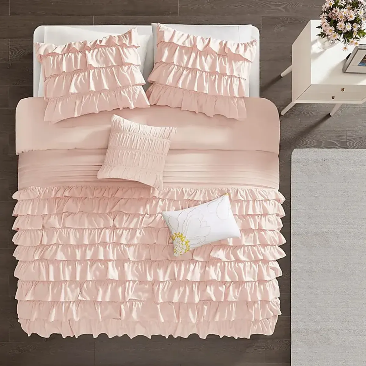 Kids Soft Waterfall Blush 5 Pc Full/Queen Comforter Set