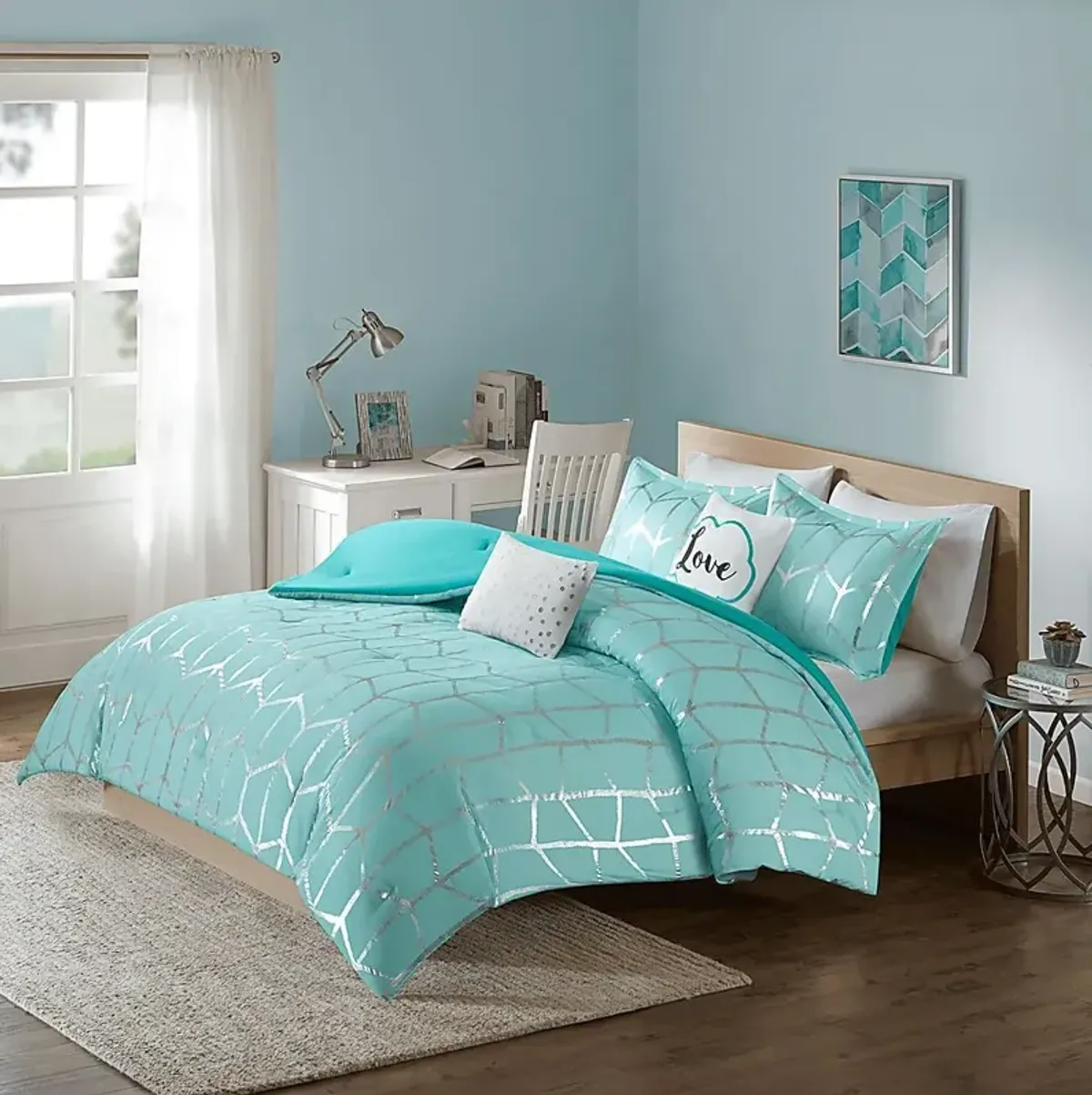 Kids Penmare Aqua 5 Pc Full/Queen Comforter Set