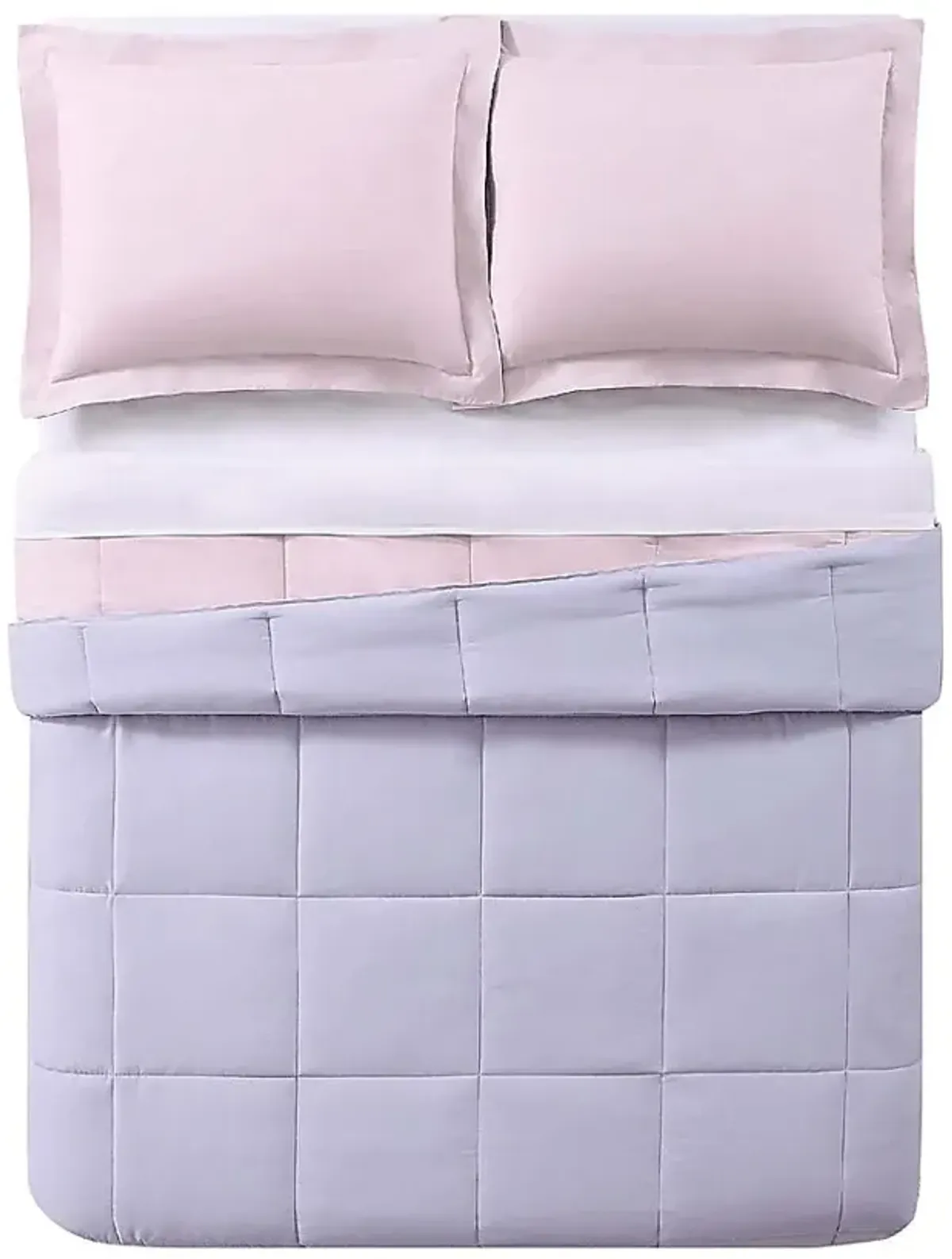 Kids Boyette Blush/Lavender 3 Pc Full/Queen Comforter Set