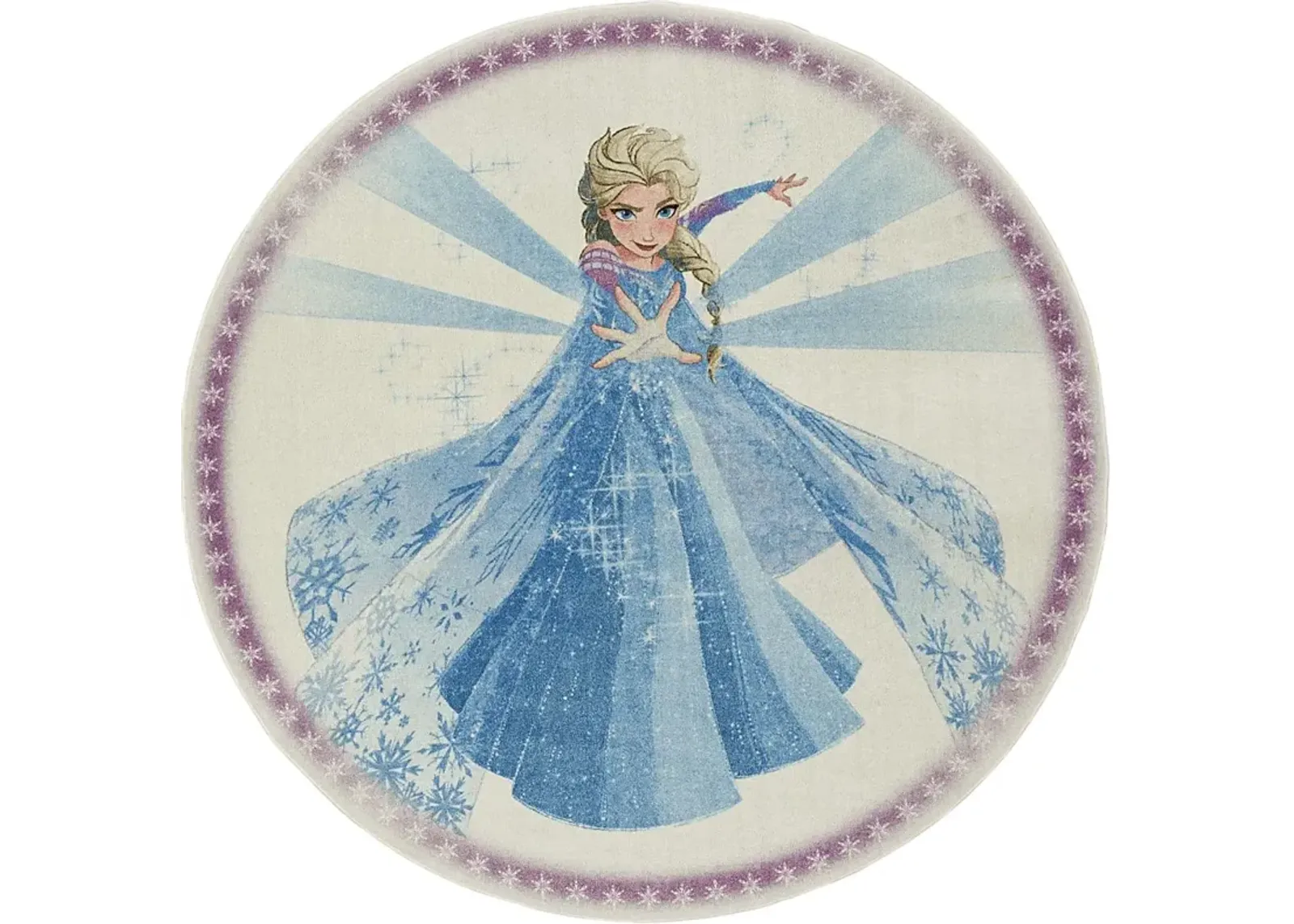 Kids Disney Elsa Spell Blue 5' Round Rug