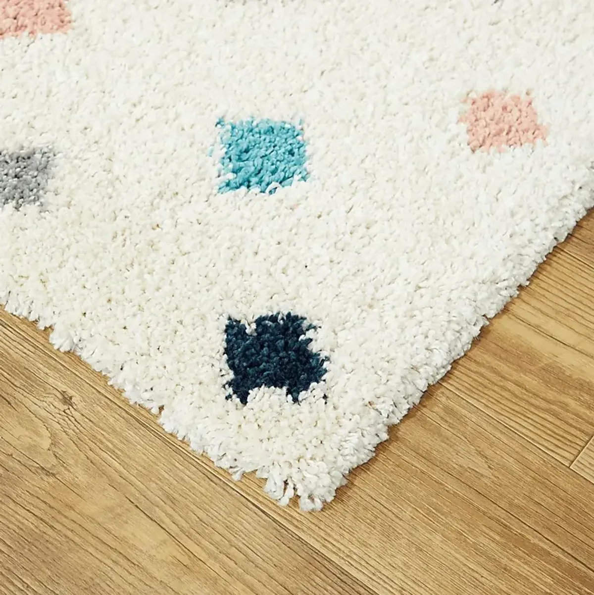 Kids Pastel Diamonds White 5'3 x 7' Rug