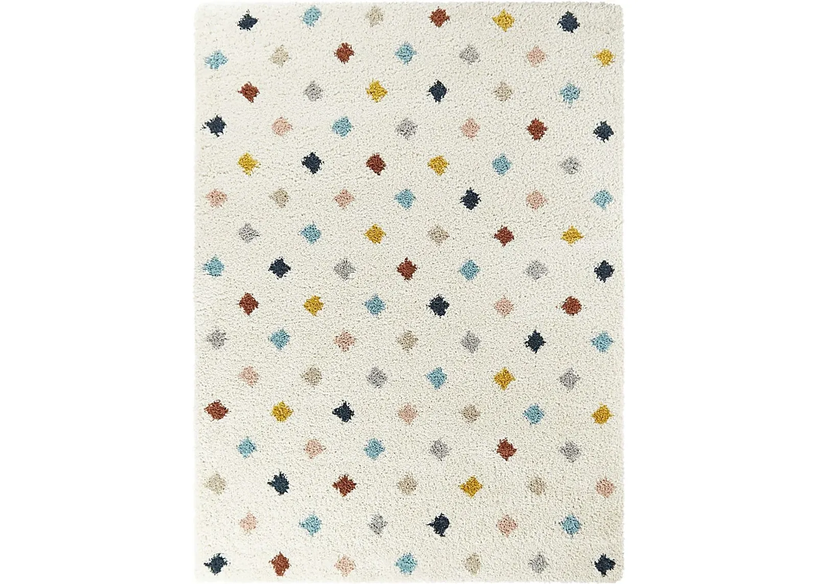 Kids Pastel Diamonds White 5'3 x 7' Rug