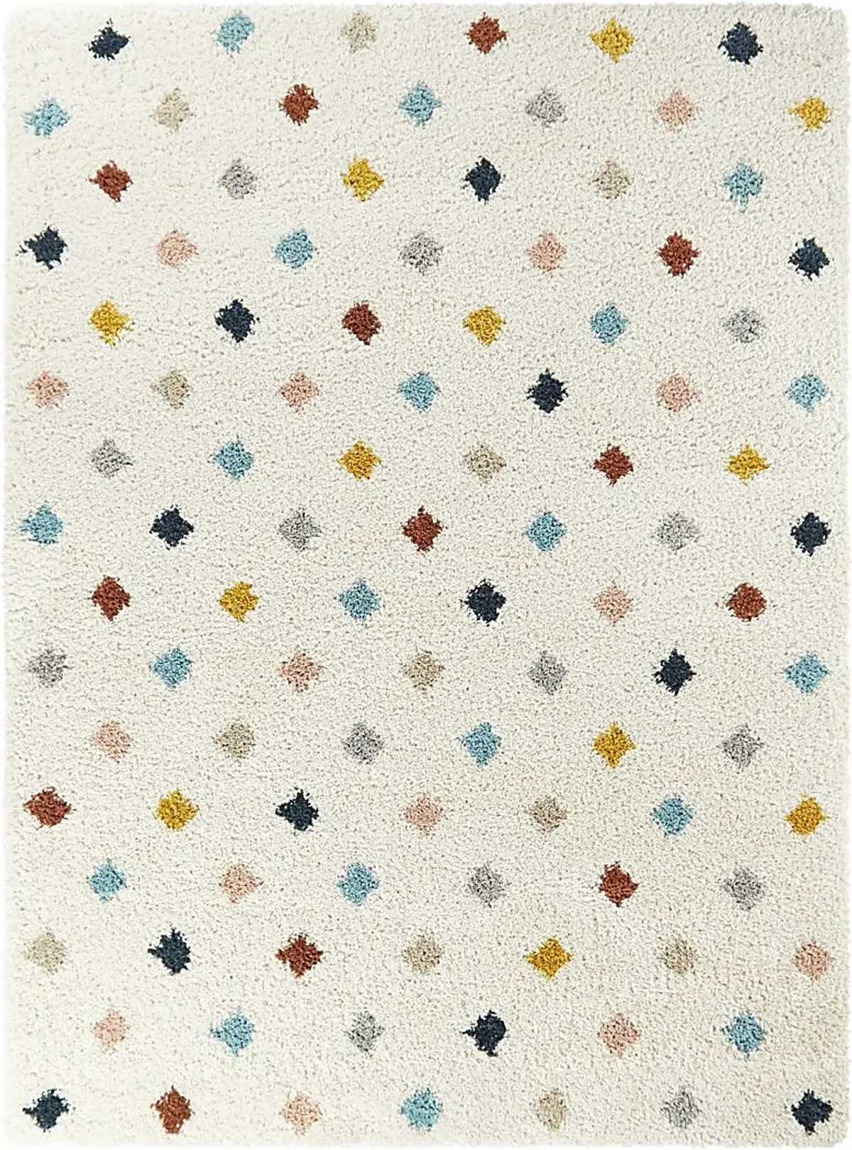 Kids Pastel Diamonds White 5'3 x 7' Rug