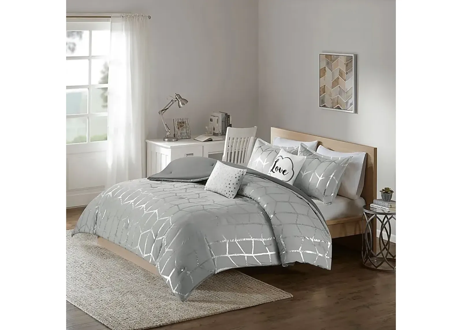 Kids Penmare Gray 5 Pc Full/Queen Comforter Set