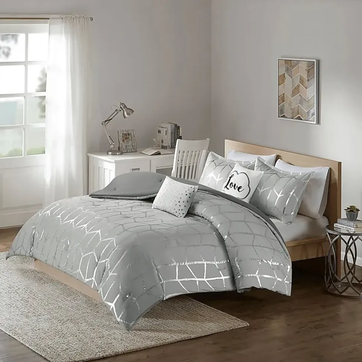 Kids Penmare Gray 5 Pc Full/Queen Comforter Set