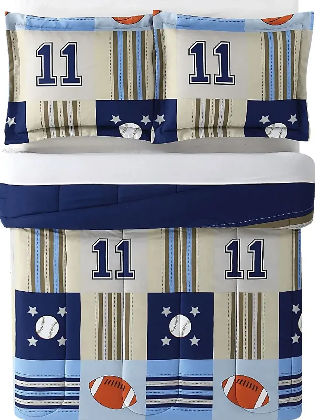 Kids Perfect Score Blue 3 Pc Full Comforter Set