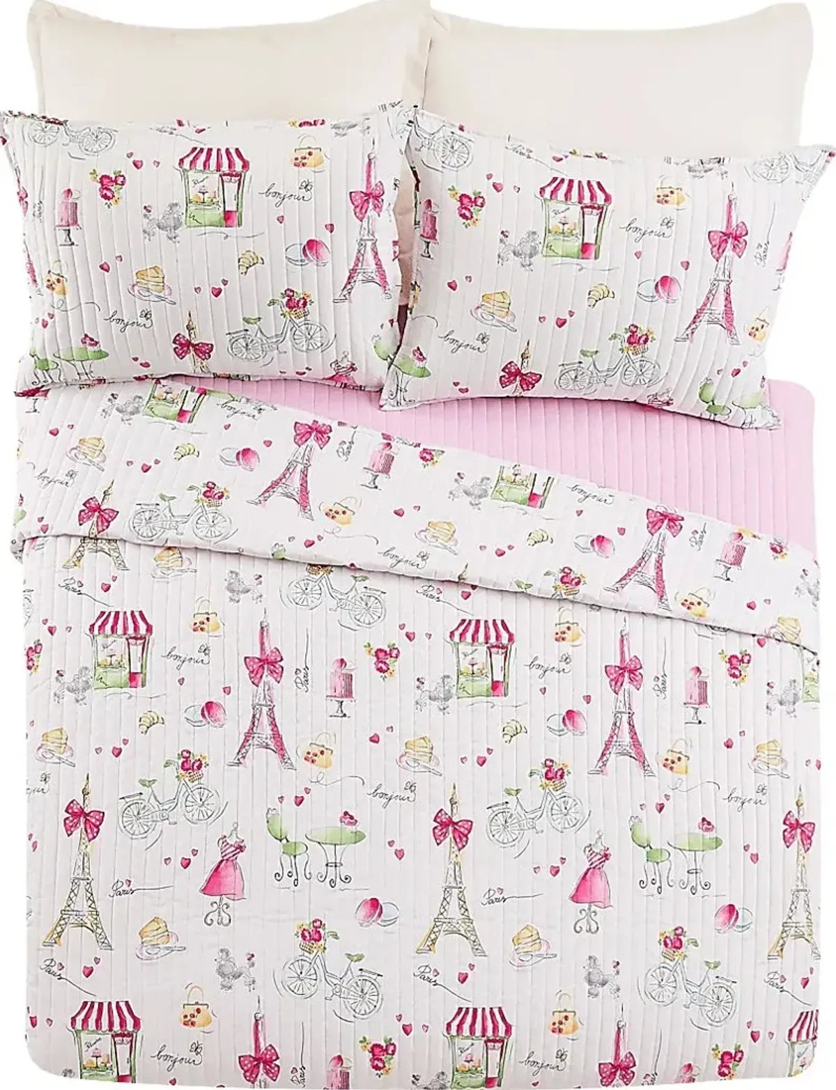 Kids La Parie Pink Full/Queen Quilt Set