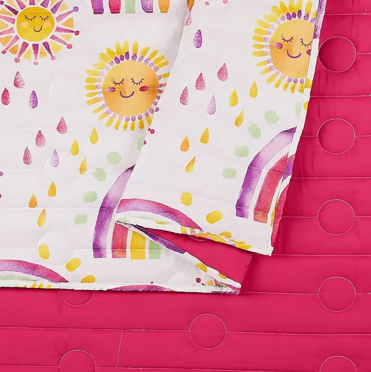 Kids Arcle Pink 3 Pc Full/Queen Quilt Set