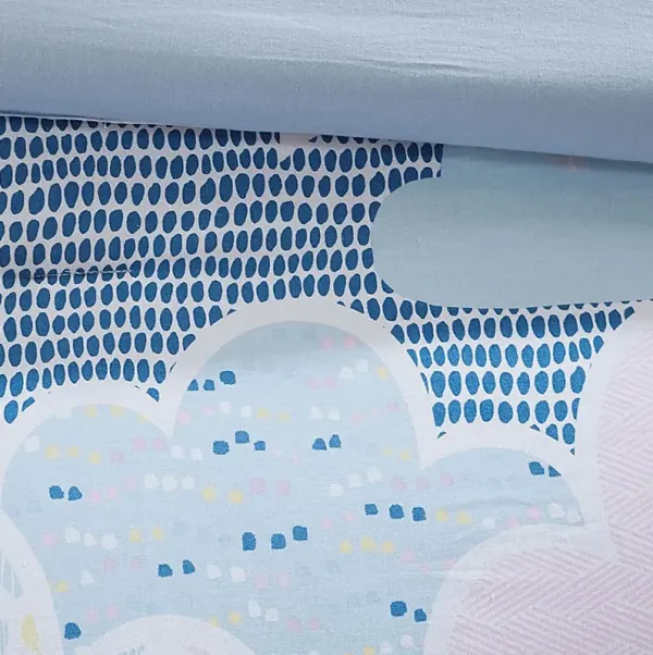 Kids Unicorn Clouds Blue Full Comforter Set