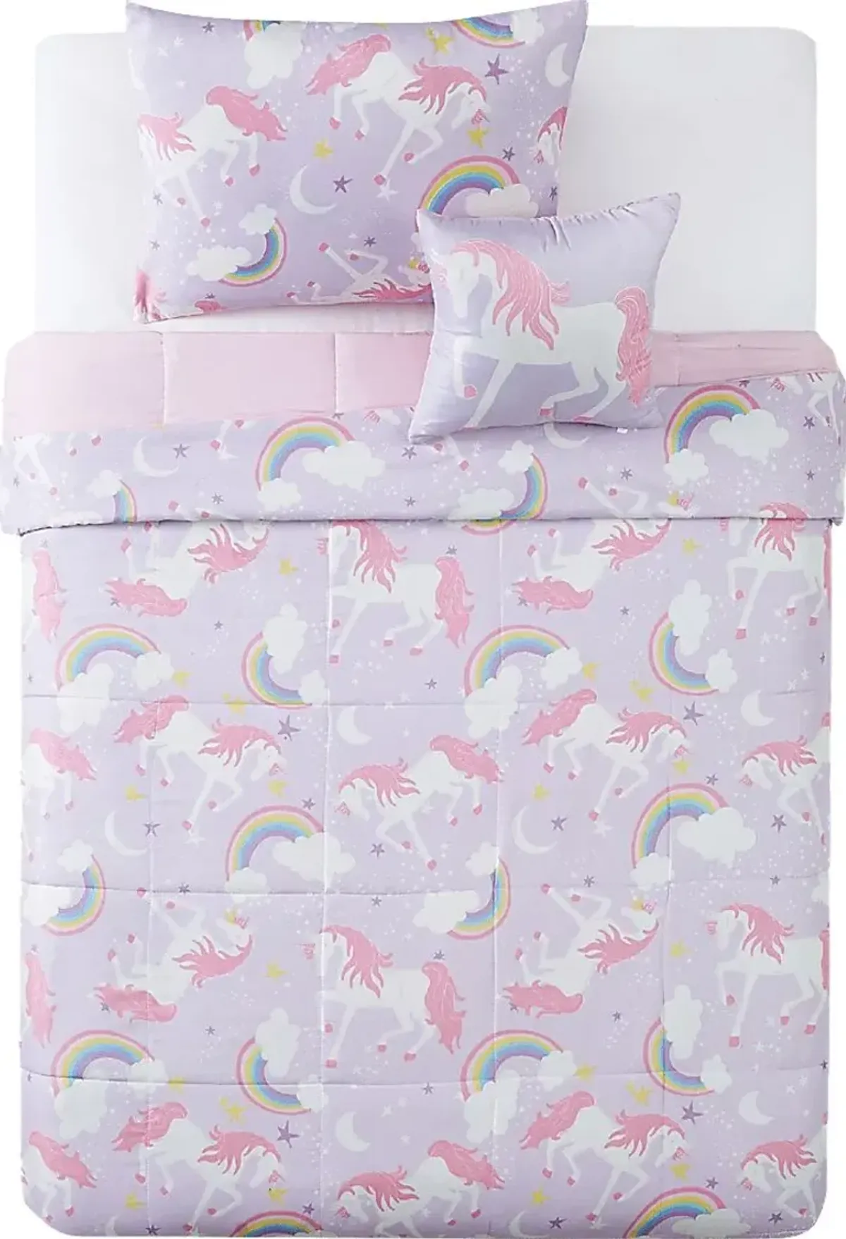 Kids Cotton Candy Unicorn Purple 4 Pc Full Comforter Set