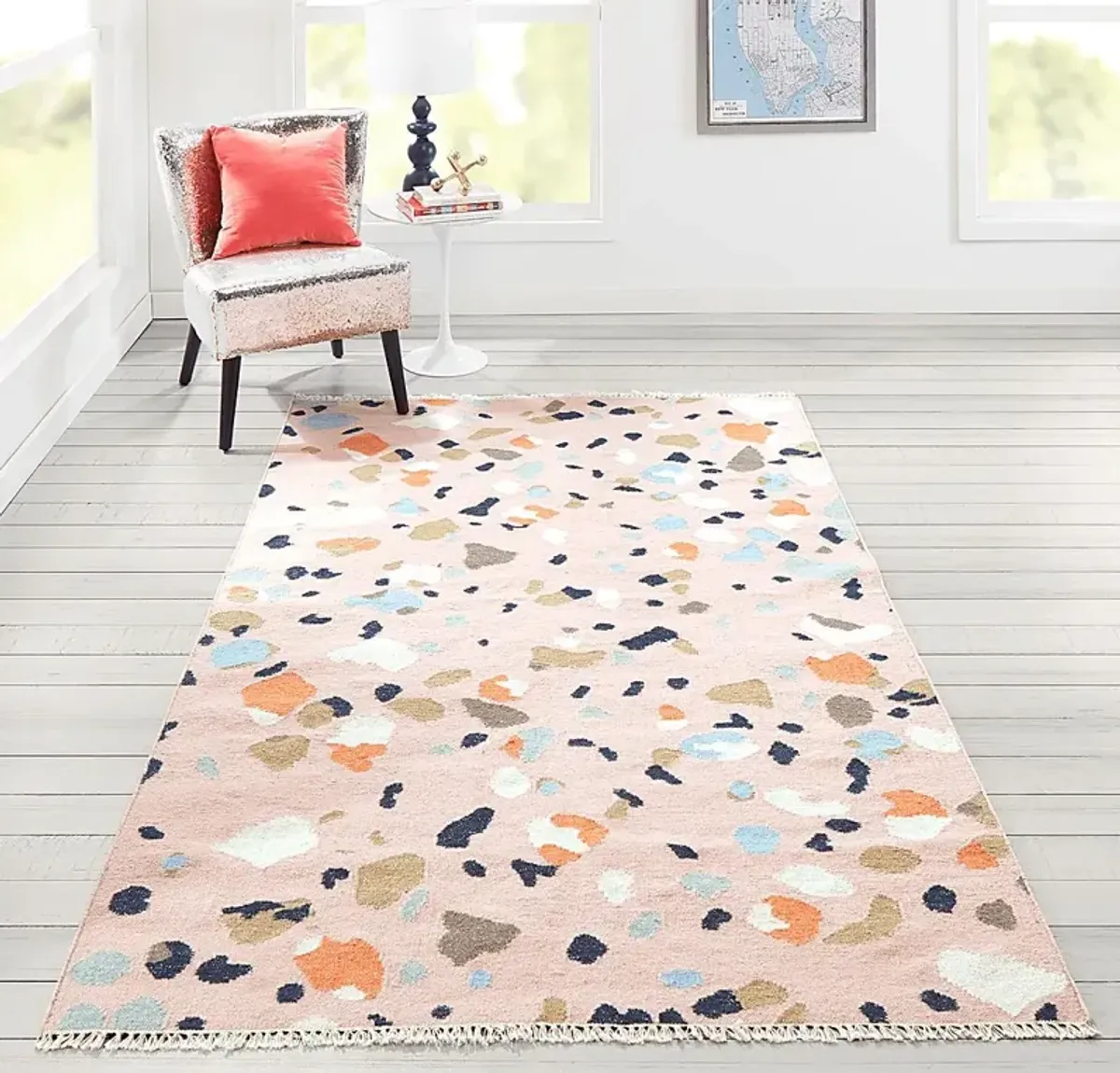 Kids Pebble Patch Pink 3'6 x 5'6 Rug