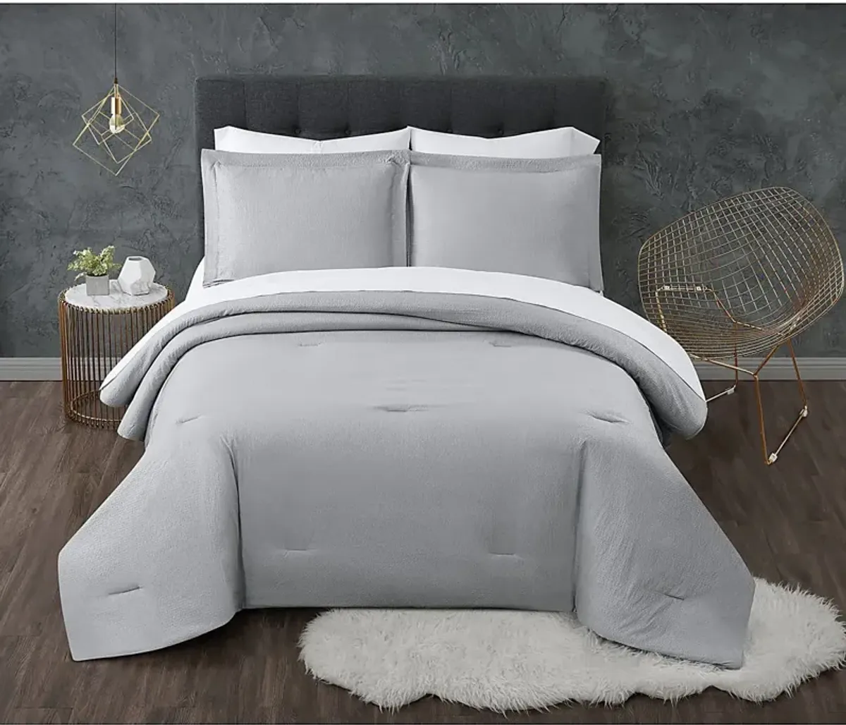 Kids Pasty Fields Gray 7 Pc Full Comforter Set