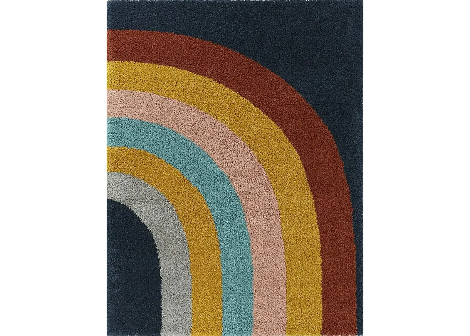 Kids End Of The Rainbow Navy 5'3 x 7' Rug