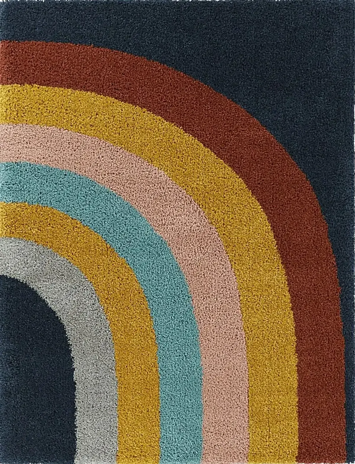 Kids End Of The Rainbow Navy 5'3 x 7' Rug