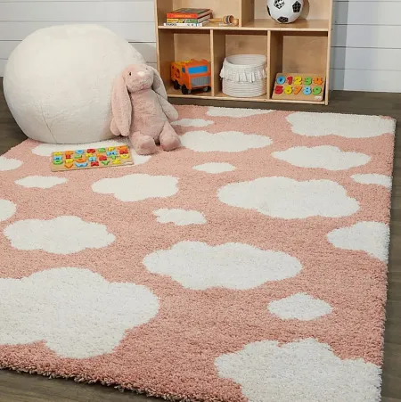 Kids Cotton Candy Sky Pink 5'3 x 7' Rug
