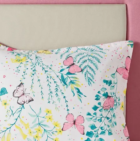 Kids Spring Butterflies Pink 4 Pc Full Comforter Set
