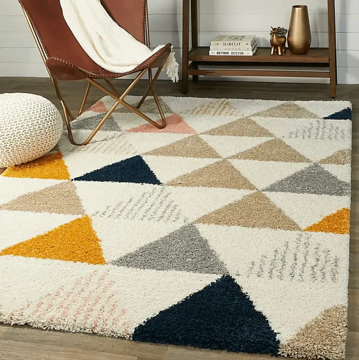 Kids Modern Triangles Gray 5'3 x 7' Rug