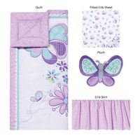 Butterfly Murmurs Purple 4 Pc Baby Bedding Set