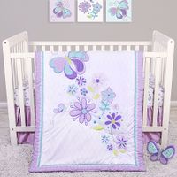 Butterfly Murmurs Purple 4 Pc Baby Bedding Set