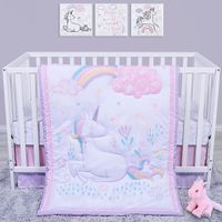 Unicorn Land White 4 Pc Baby Bedding Set