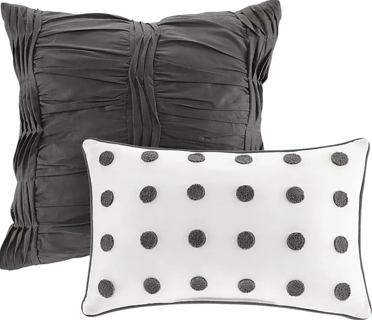 Kids Pastelle Charcoal 7 Pc Full/Queen Comforter Set