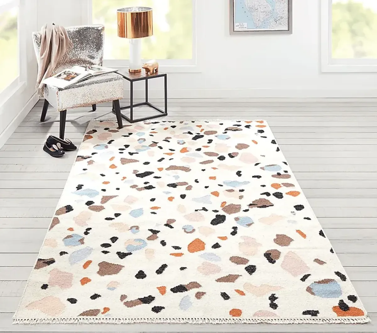 Kids Pebble Patch Ivory 3'6 x 5'6 Rug