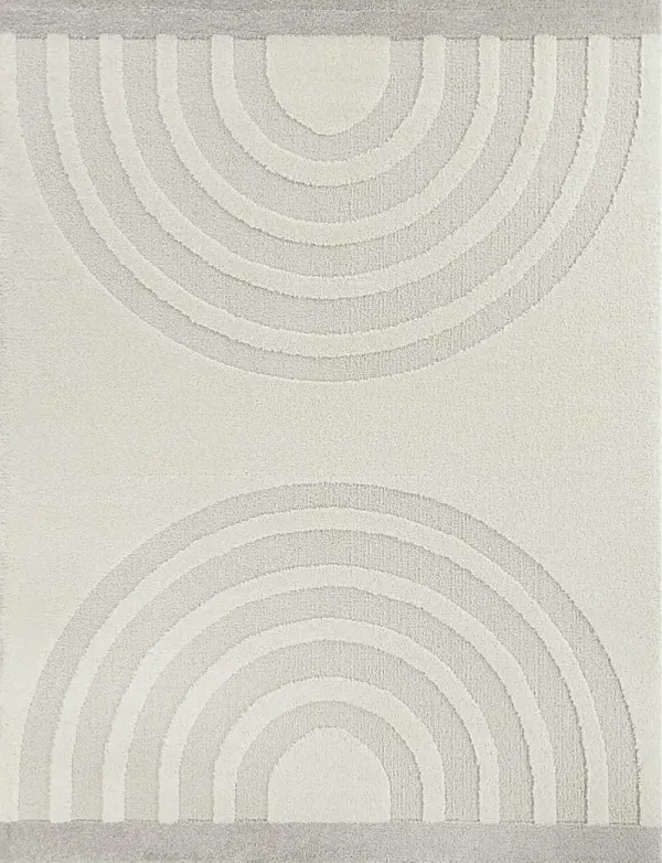 Kids Creamsicle Rainbow Cream 5'3 x 7' Rug