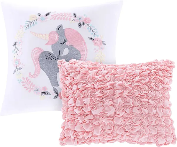 Kids Unicorn Clouds Pink Full/Queen Comforter Set