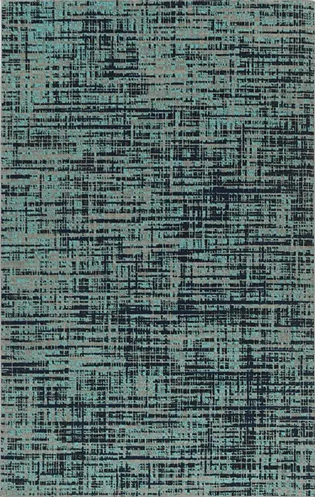 Kids Jazzy Scribble Turquoise 5'25 x 7' Rug