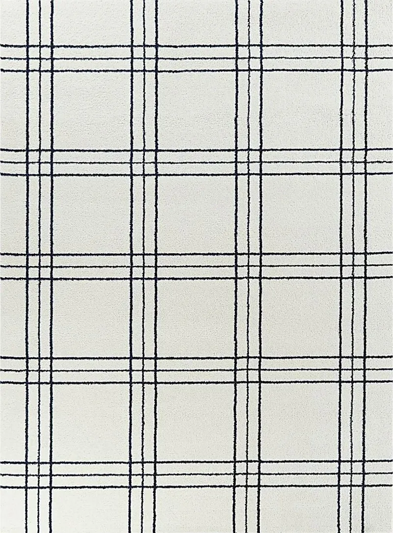 Kids Posh Stripes White 5'3 x 7' Rug