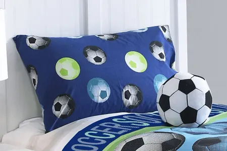 Kids Soccer Dreams Blue 4 Pc Full Comforter Set
