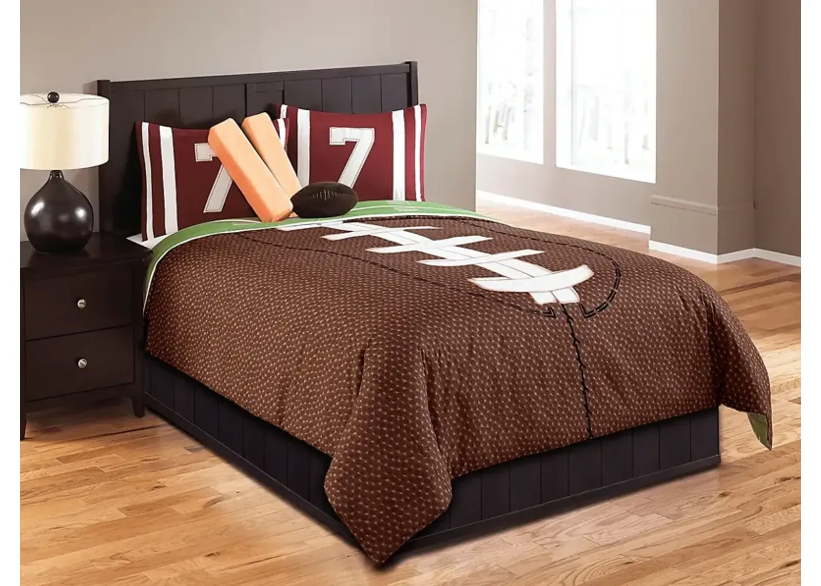 Kids Football Dreams Brown 6 Pc Full Comforter Set