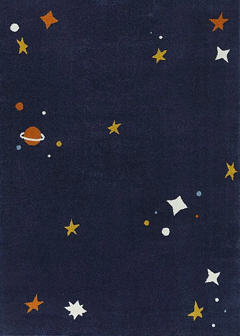 Kids Twinkly Night Navy 5'3 x 7' Rug