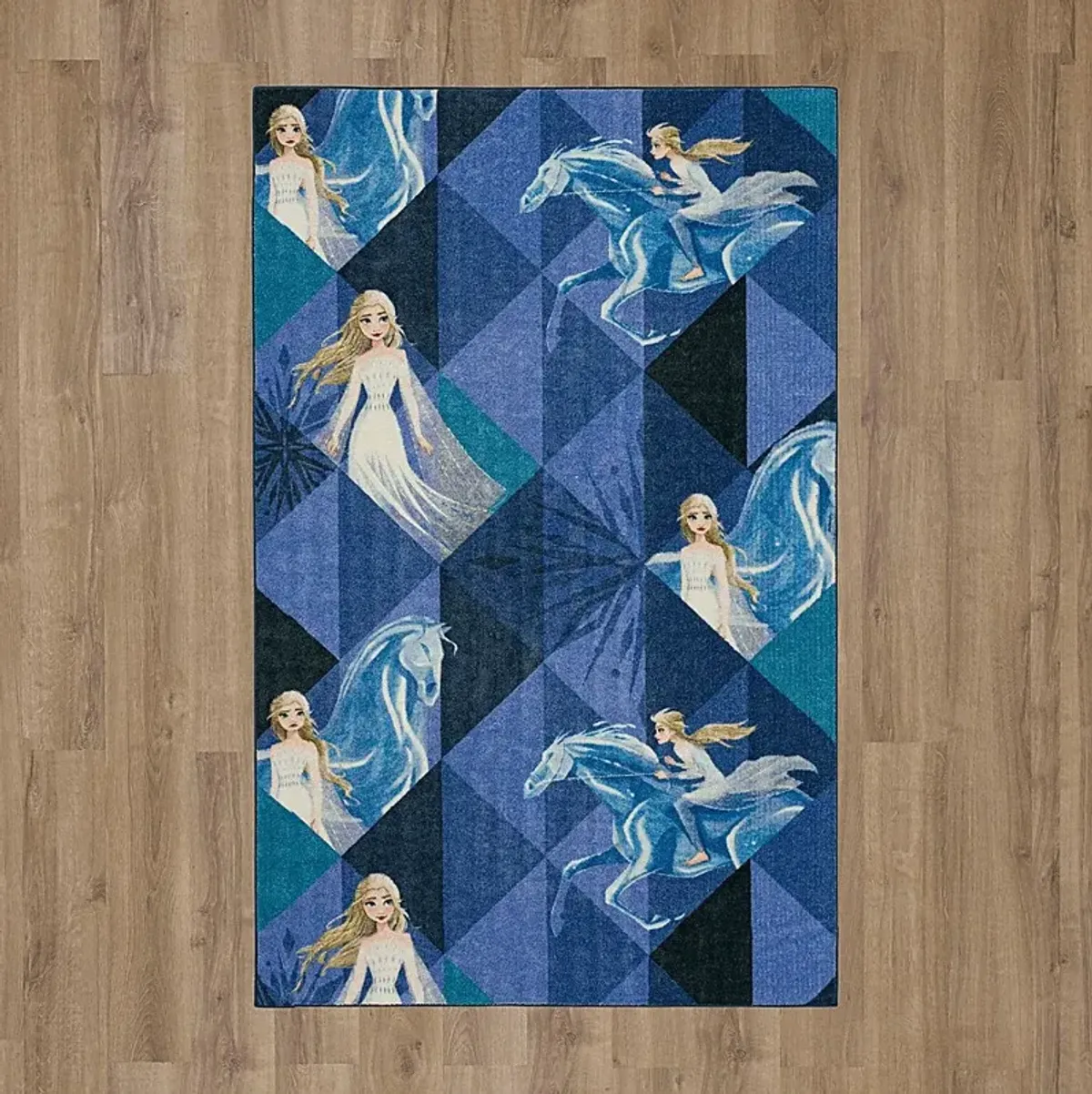 Kids Disney Elsa & Nokk Purple Geometry 5' x 8' Rug