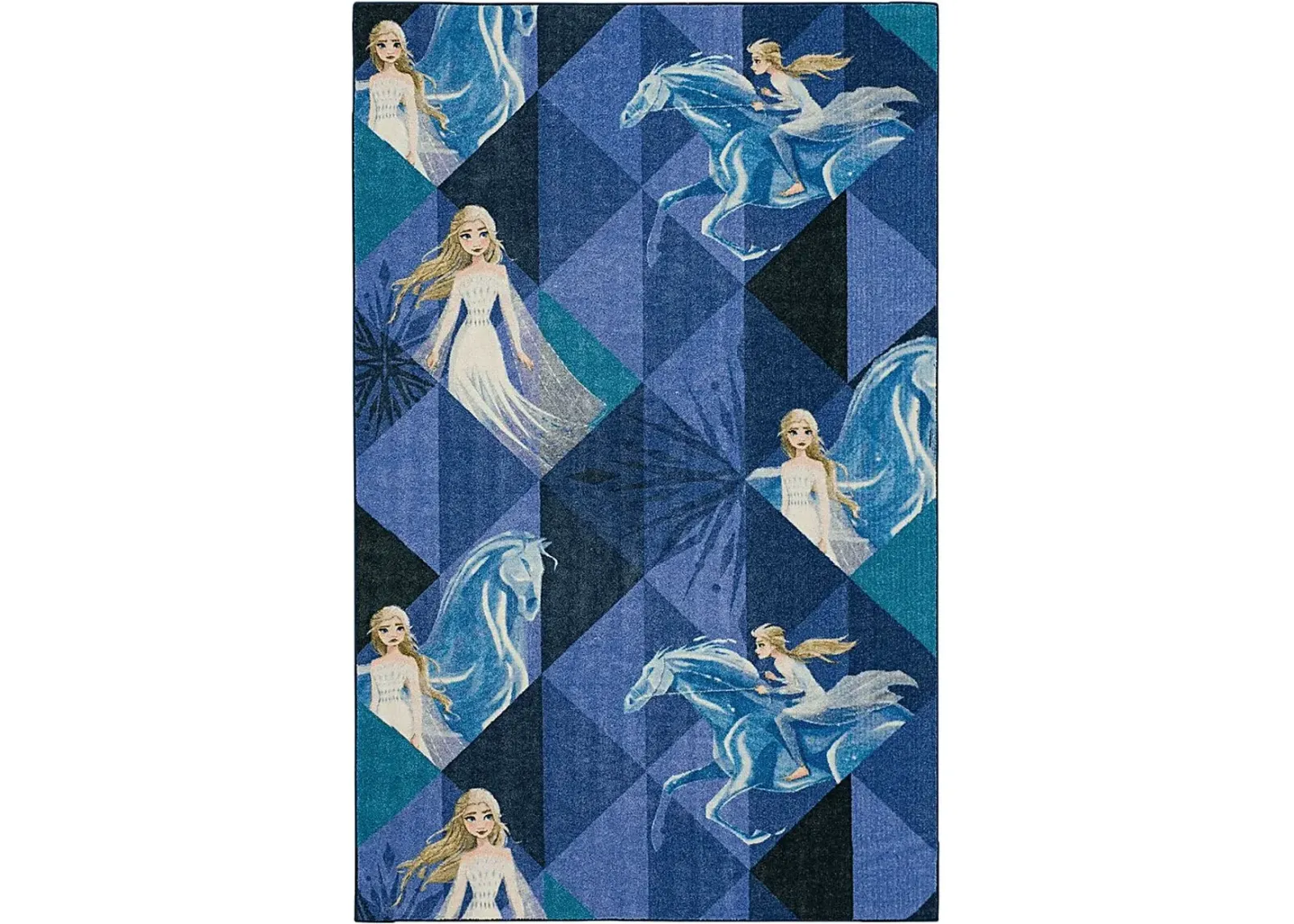 Kids Disney Elsa & Nokk Purple Geometry 5' x 8' Rug