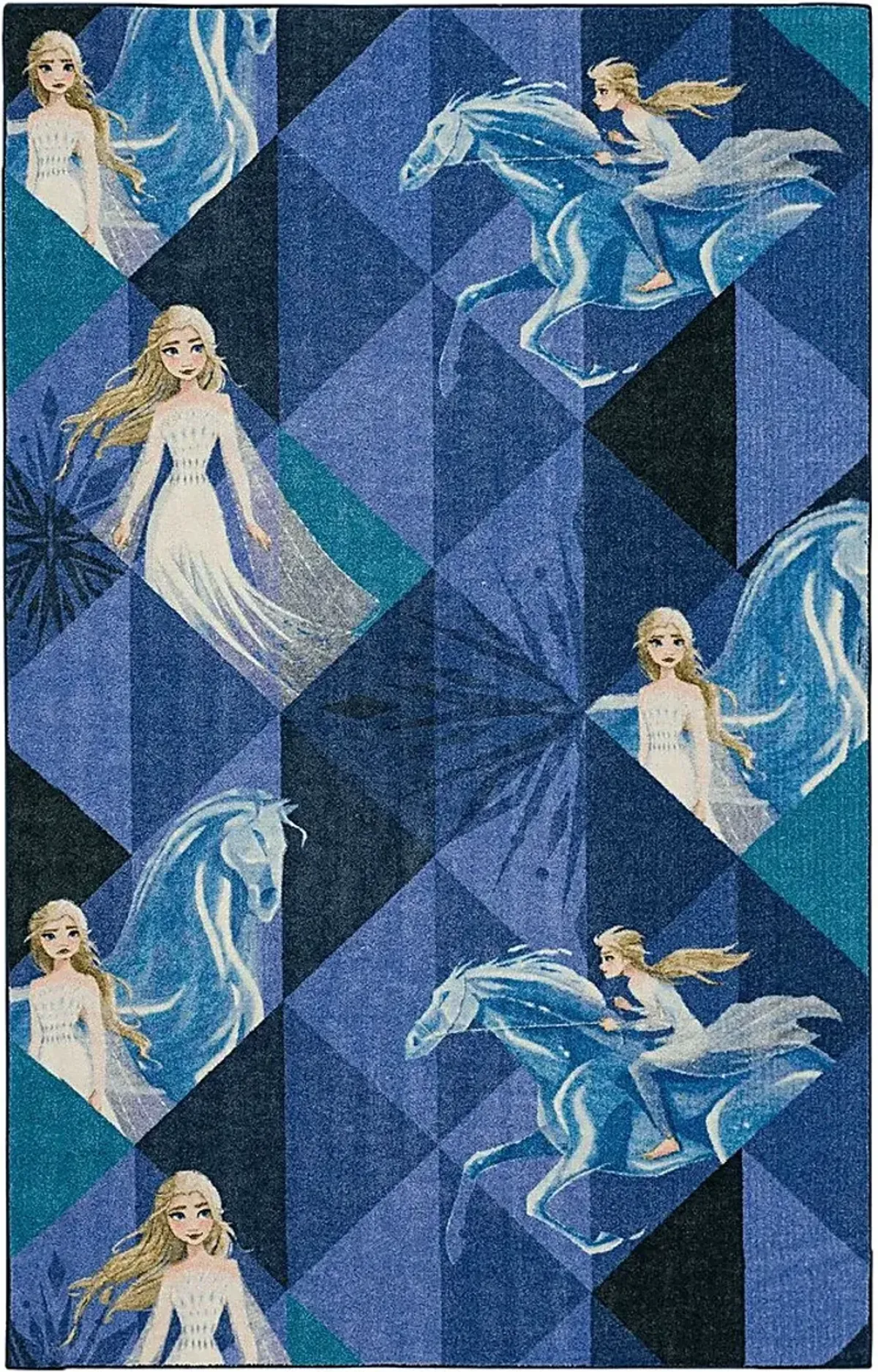 Kids Disney Elsa & Nokk Purple Geometry 5' x 8' Rug