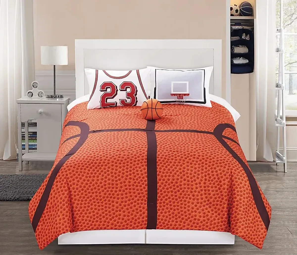 Kids Basketball Dream Orange 4 Pc Full Comforter Set