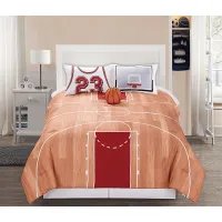 Kids Basketball Dream Orange 4 Pc Full Comforter Set