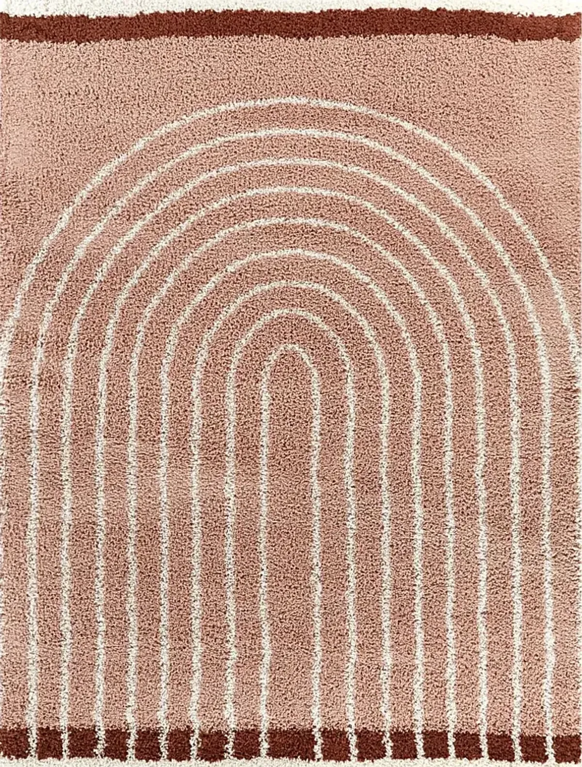 Kids Modern Rainbow Pink 5'3 x 7' Rug