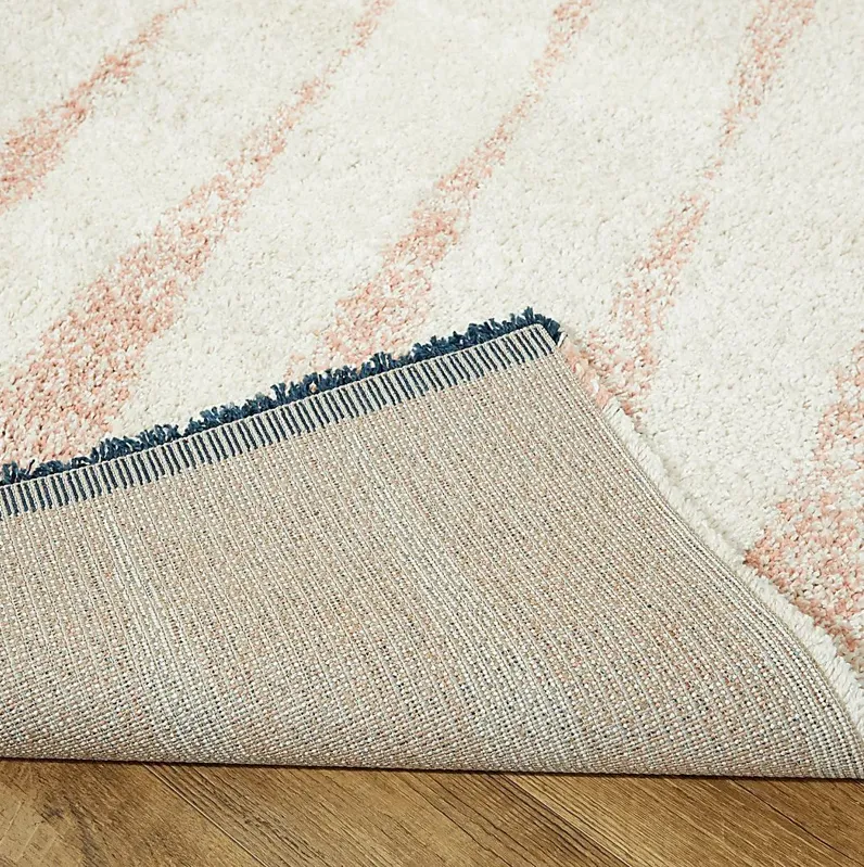 Kids Pastel Stripe Cream 5'3 x 7' Rug