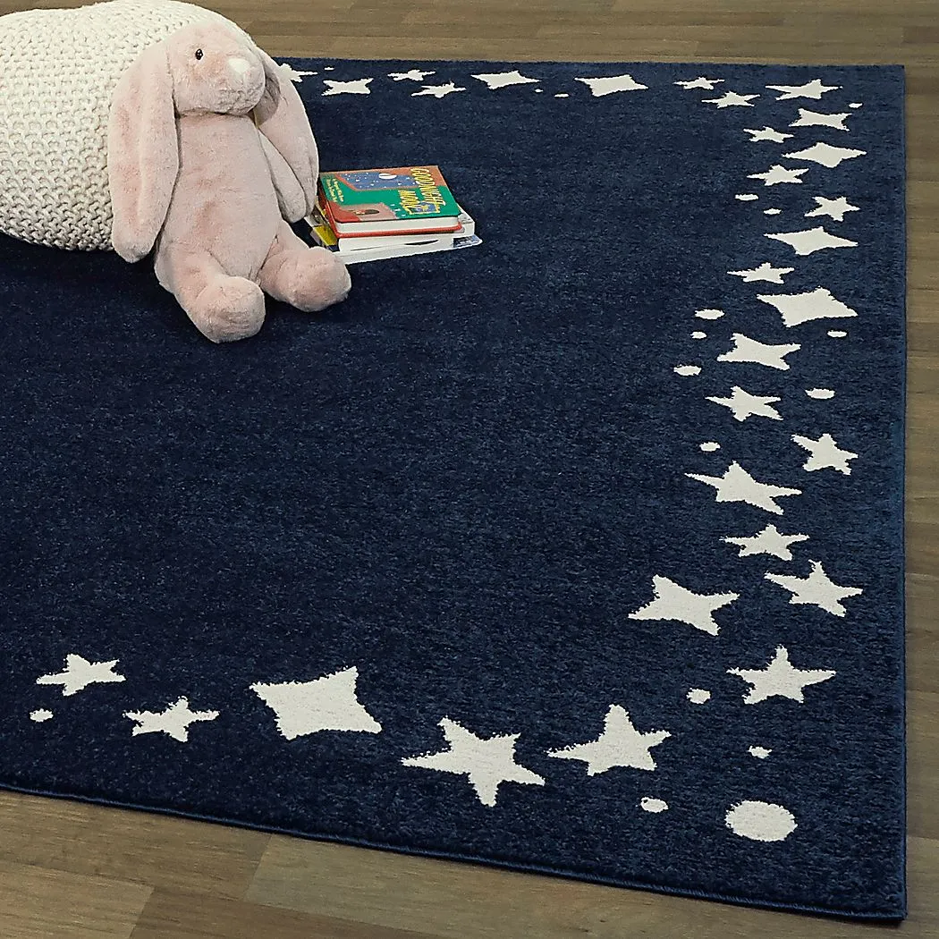 Kids Dazzle Stars Navy 5'3 x 7' Rug