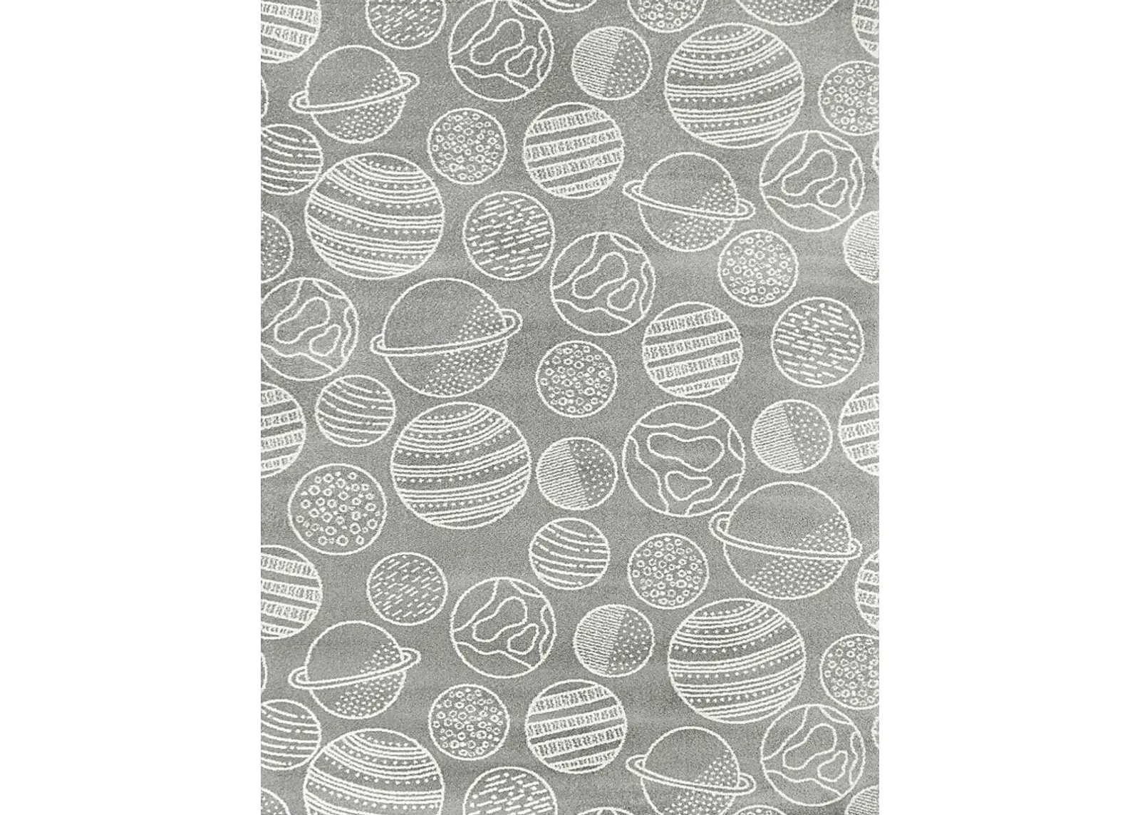 Kids Astro Fun Gray 5'3 x 7' Rug