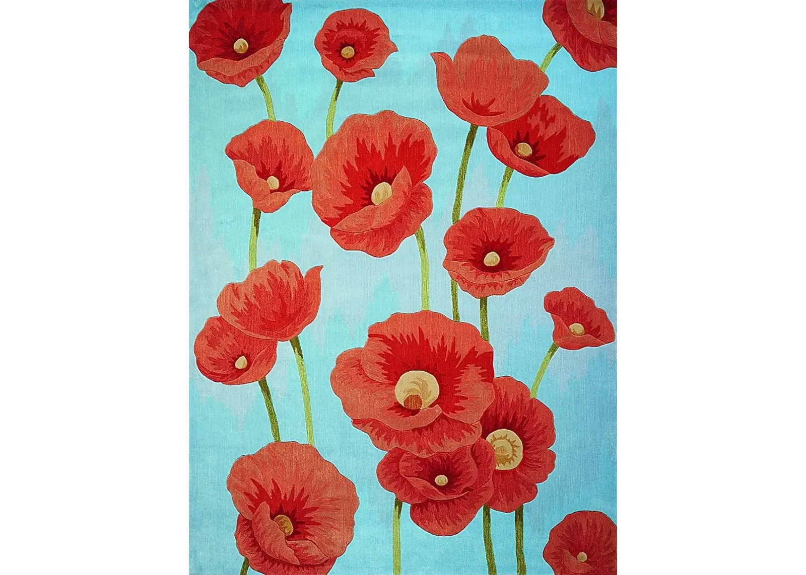 Kids Poppies In Bloom Blue 3'6 x 5'6 Rug