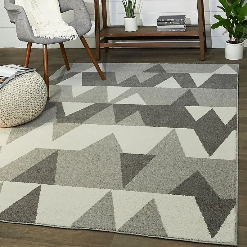 Kids Wild Angles Gray 5'3 x 7' Rug