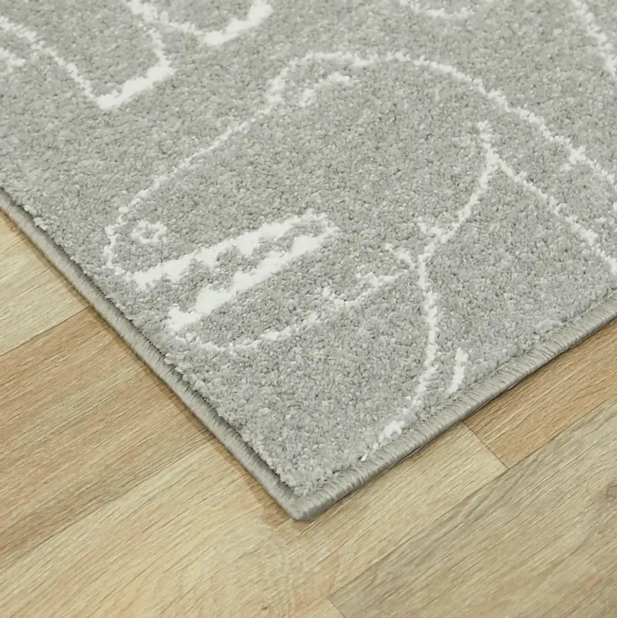 Kids Dino Park Gray 5'3 x 7' Rug