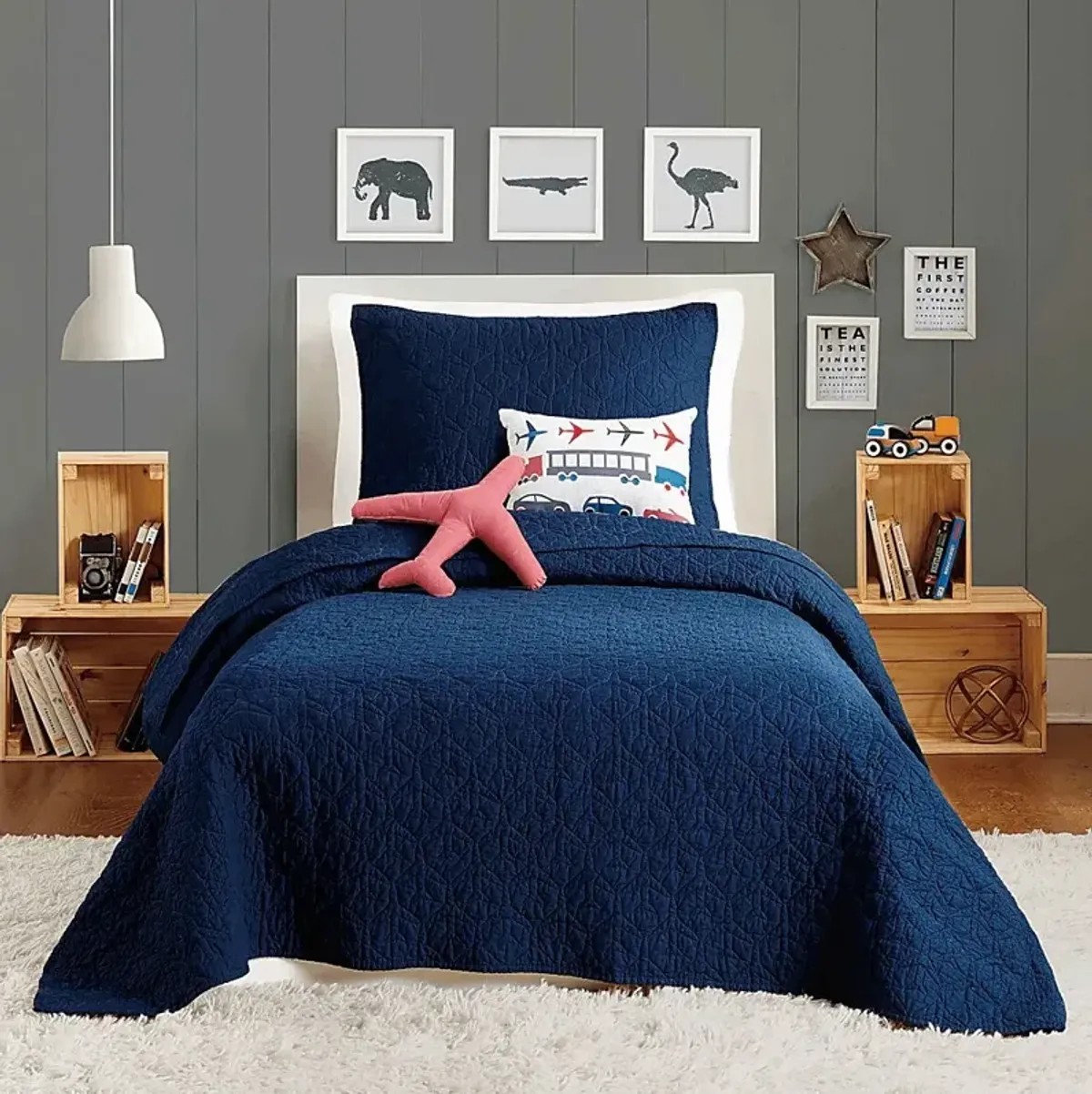 Oli Navy Twin Comforter Set