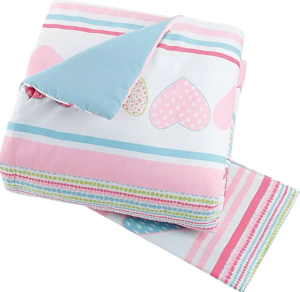 Kids Heart Of Love Pink 5 Pc Full Comforter Set